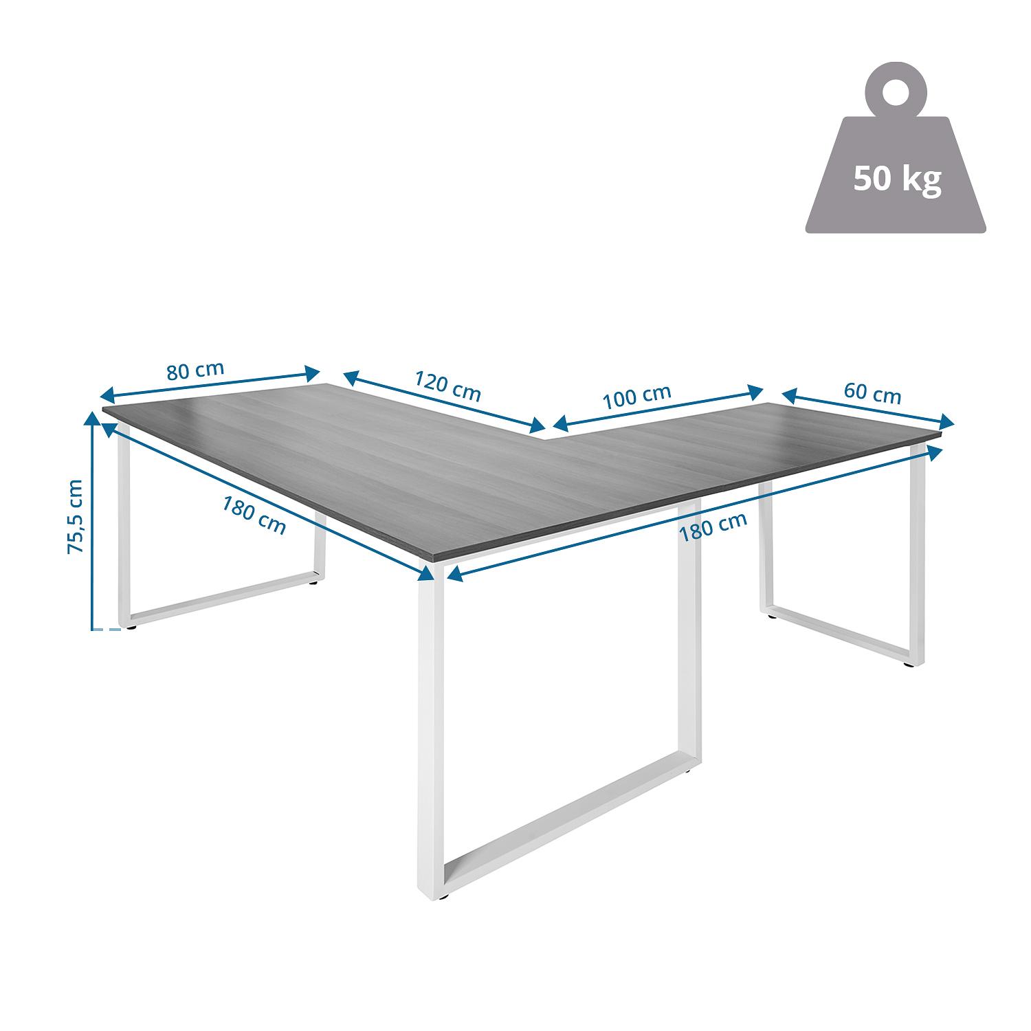 WORKSPACE XL I Eckschreibtisch Holz Grau 7