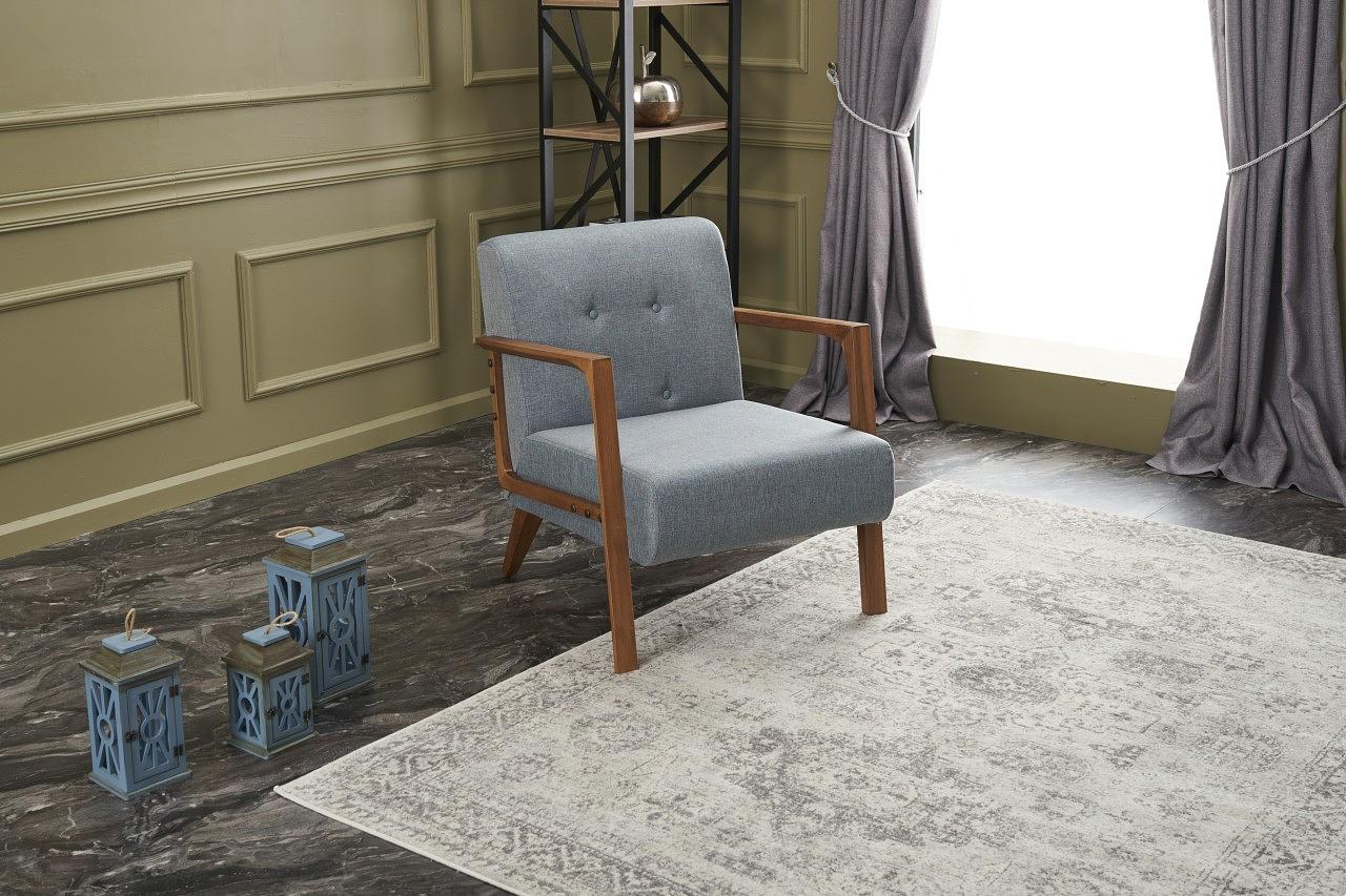 Kemer Armchair Wood Veneer Light Blue 1