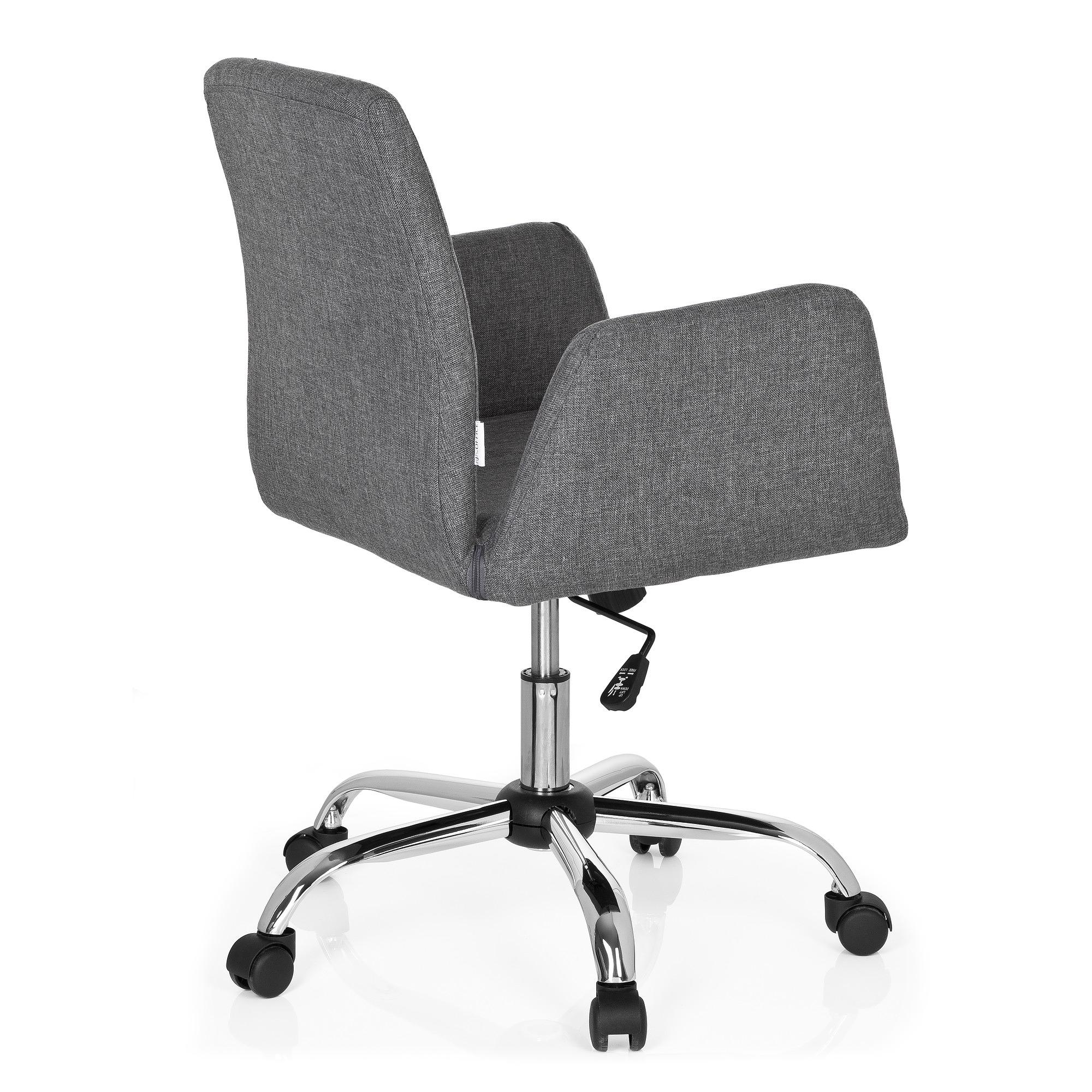 FLOW Sedia da ufficio girevole con rotelle tessuto grigio 3