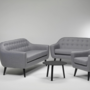 Ritchie Sofa 2-Sitzer Textil Holz Pearl Grey 0