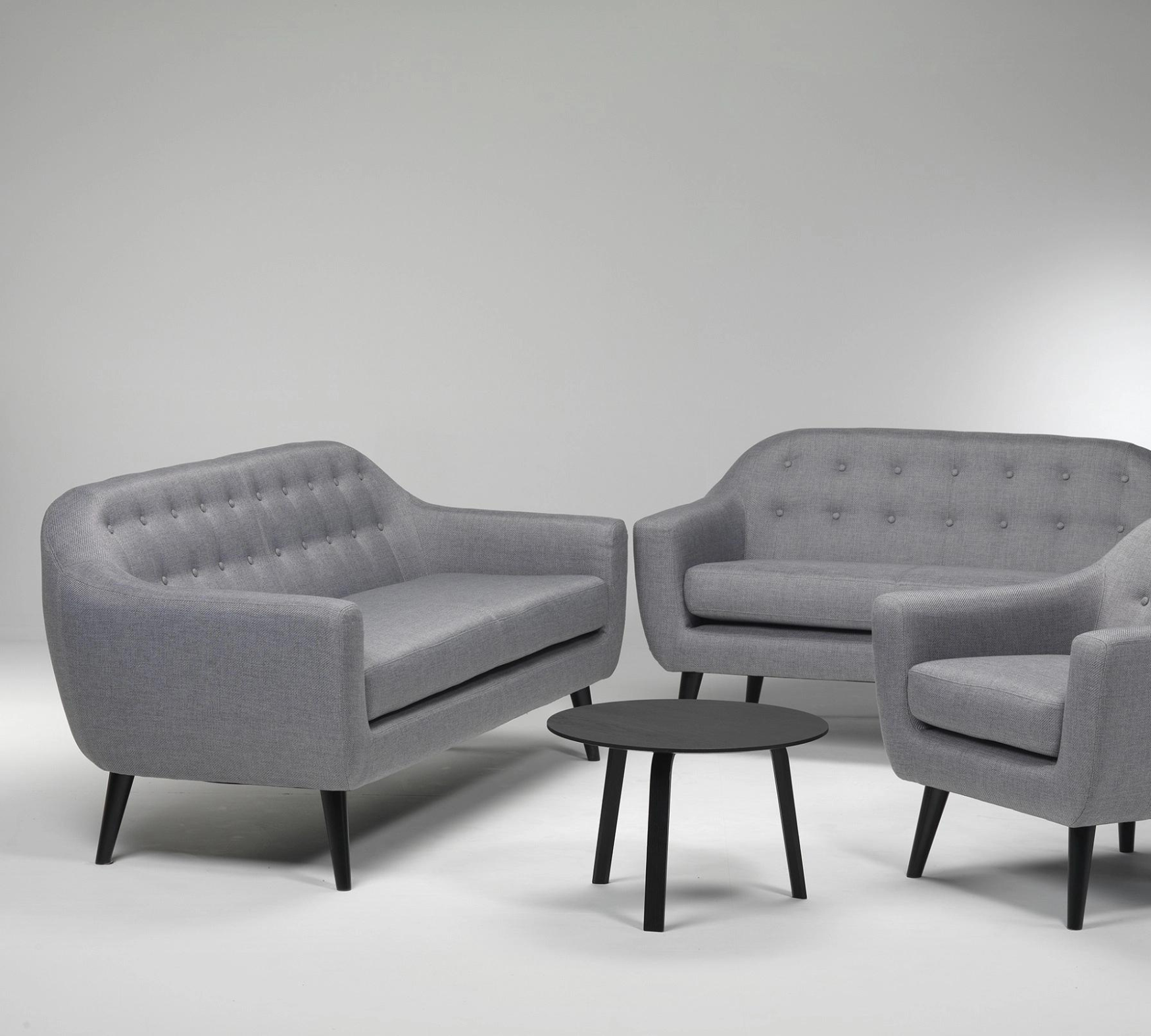 Ritchie Sofa 2-Sitzer Textil Holz Pearl Grey 0