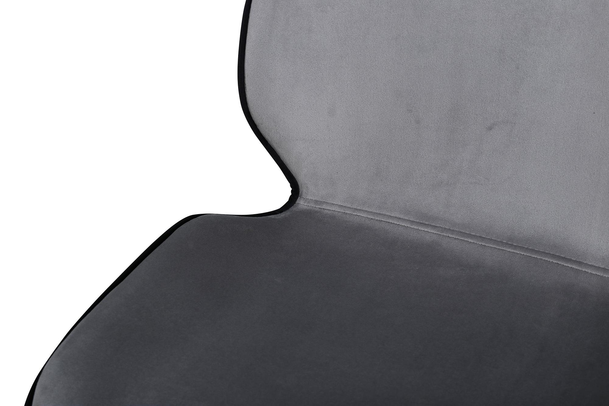 2x Emma Stuhl-Set Samt Schwarz Hellgrau 6