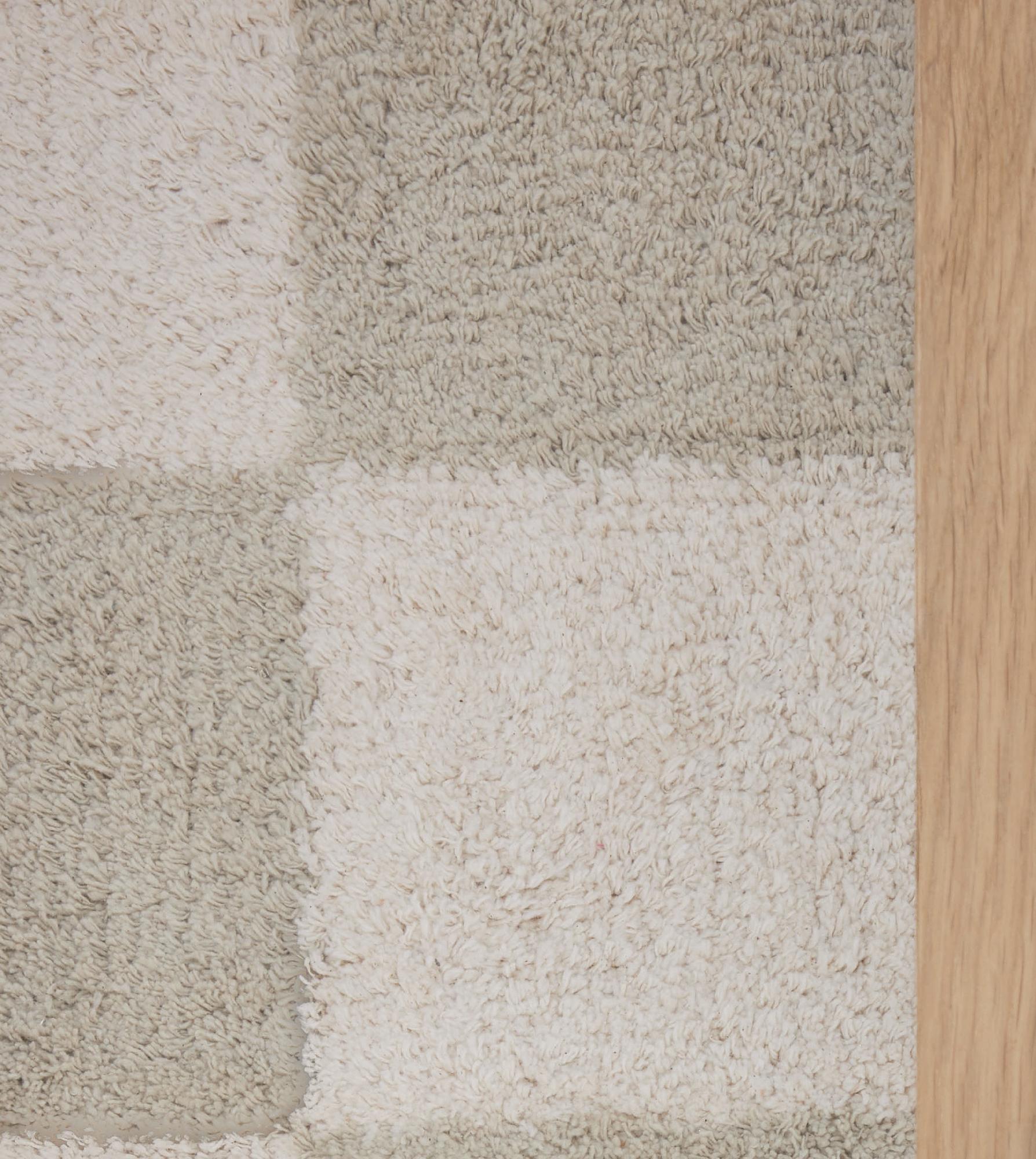 Schach Teppich Baumwolle Creme Klein 2