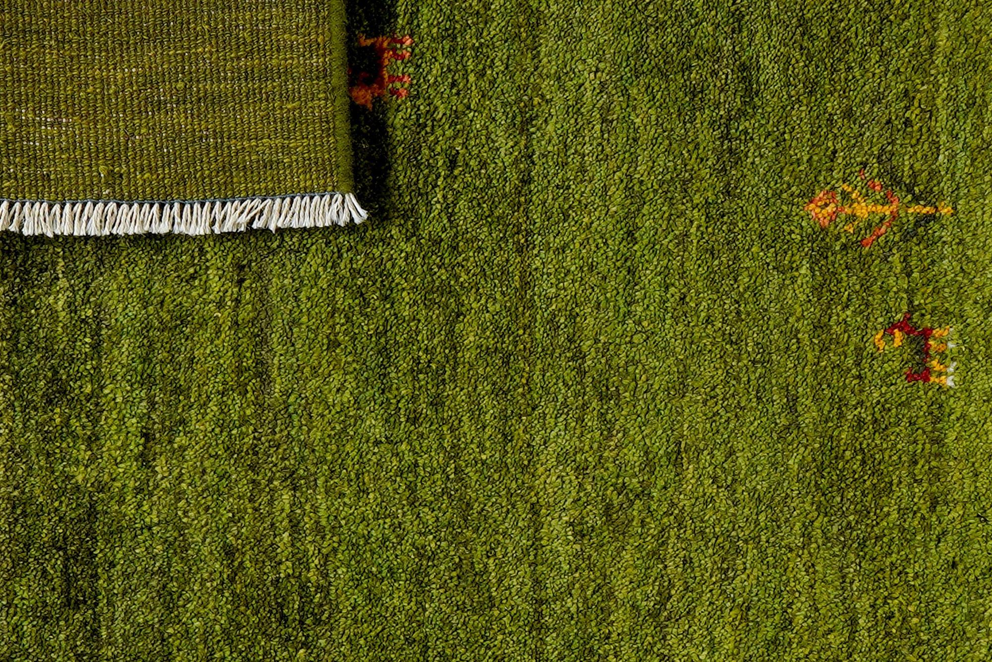 Rizbaf Gabbeh Carpet Wool Green 5