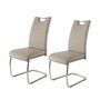 2x La Paz Freischwinger Chrom Kunstleder Cappuccino 0