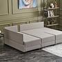 Fly Ecksofa Links mit 2 Hockern Creme 2