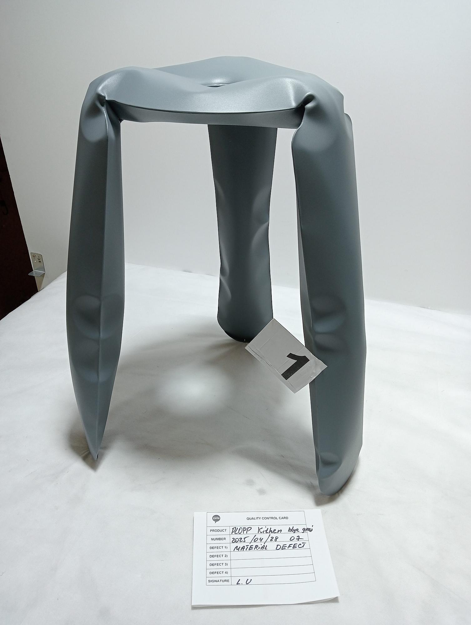 Plopp Kitchen Stool Steel Blue-Gray RAL 7031 Matt 2