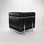 Le Corbusier LC2 Sessel Chrom Leder Schwarz 1