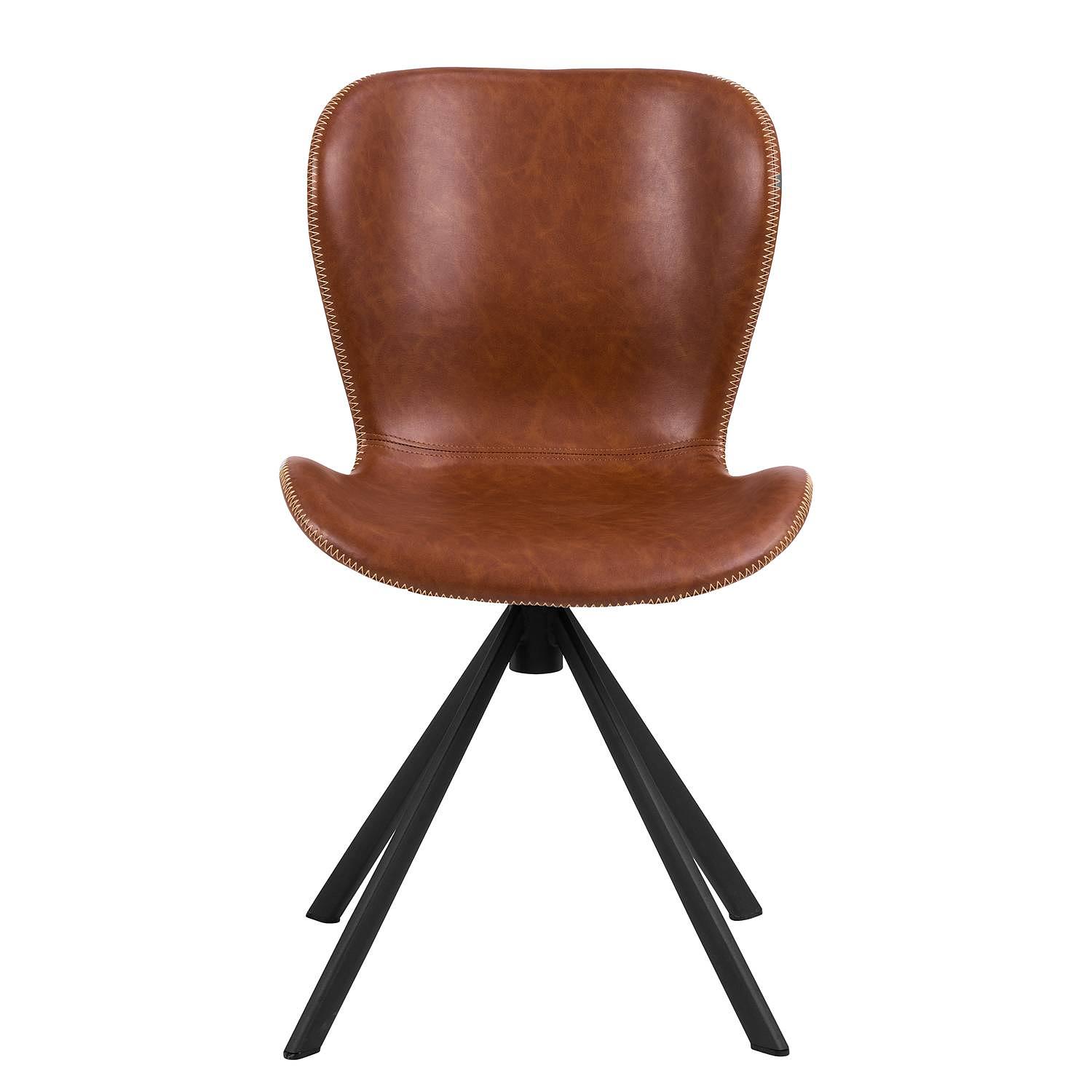 LIVARAS Drehbarer Polsterstuhl Kunstleder Cognac 4
