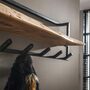 Garderobenleiste mit 6 Haken Holz Metall Schwarz 3