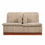 Vintage Sofa 2-Sitzer Teakholz Textil Grau 1970er Jahre 0