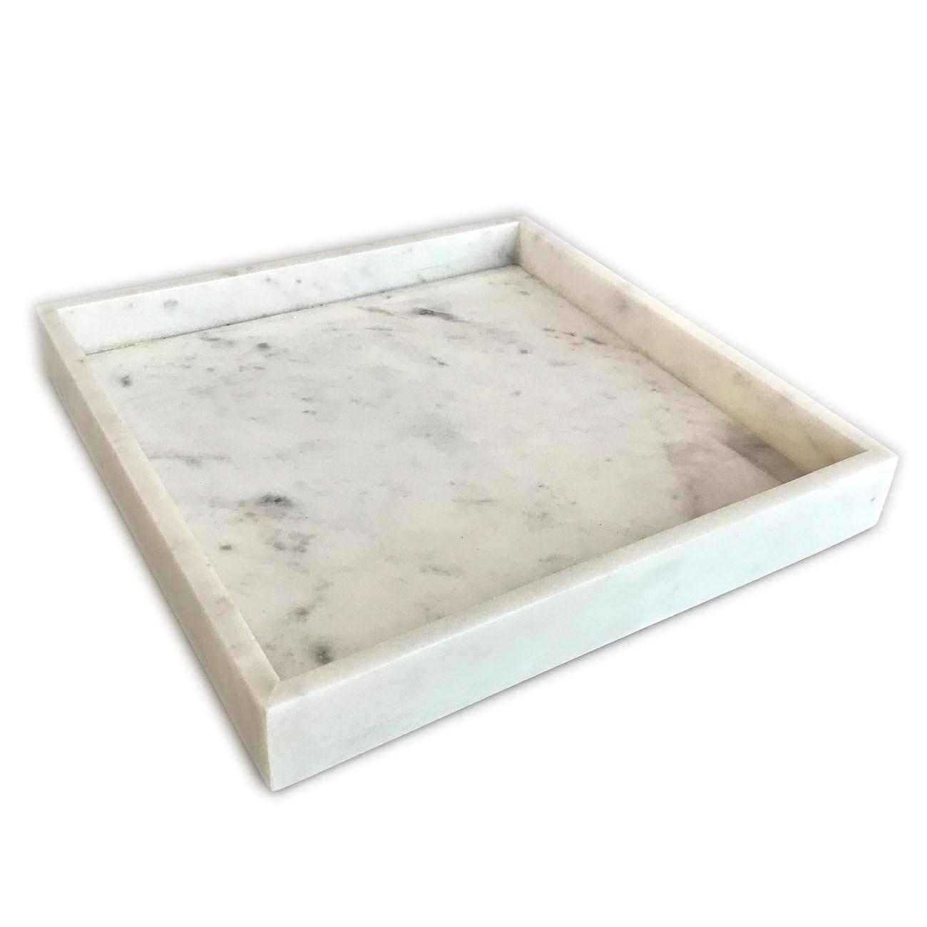 Marmortablett Quadratisch Weiß 2