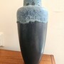Vintage Vase Keramik Blau Grau 1
