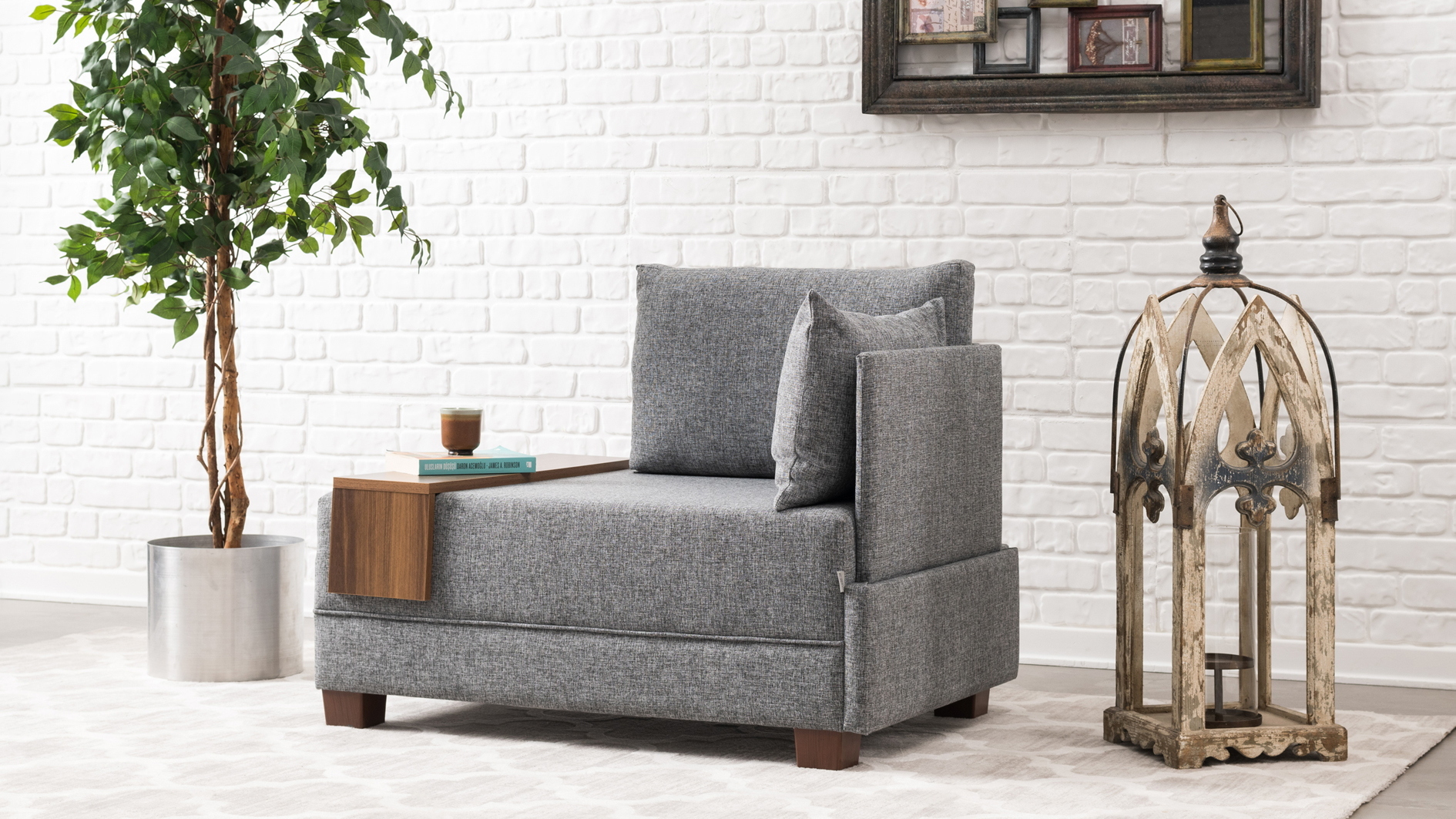 1-seater module right gray 0