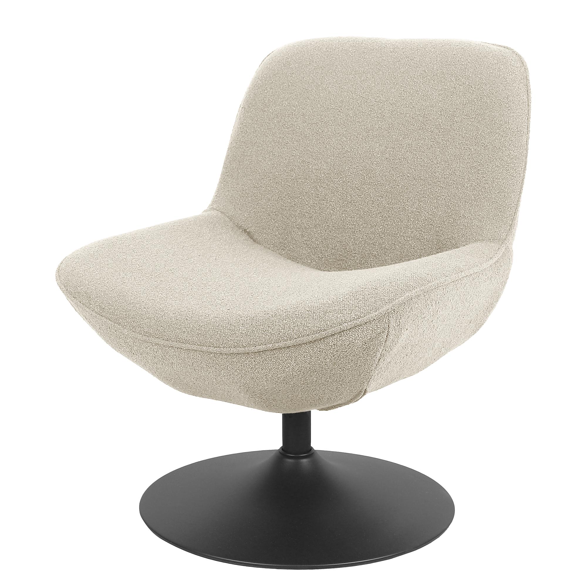 TIAARO Swivel Armchair Bouclé Fabric Greige 1