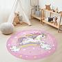Unicorn children's rug Multicolored Ø180cm 0