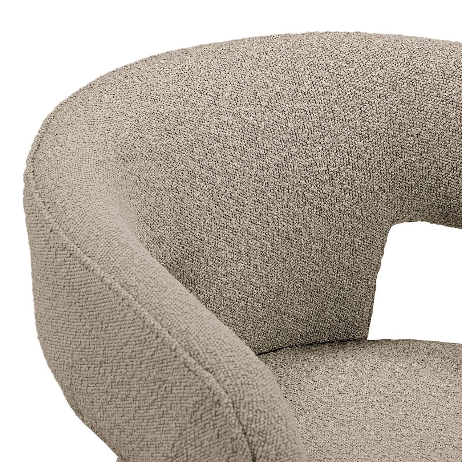 Armlehnenstuhl VALNES Bouclé Stoff Panju Taupe 3