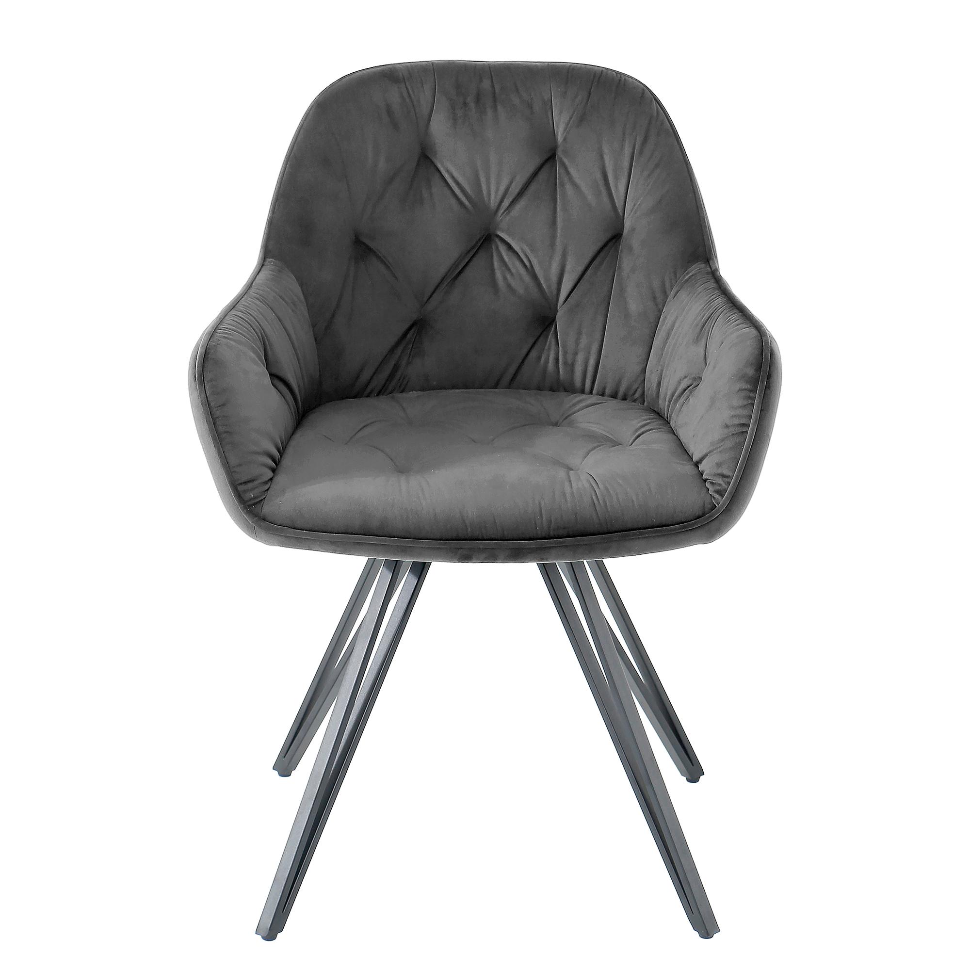 Drehbarer Armlehnenstuhl COIS 2er Set Dunkelgrau 1