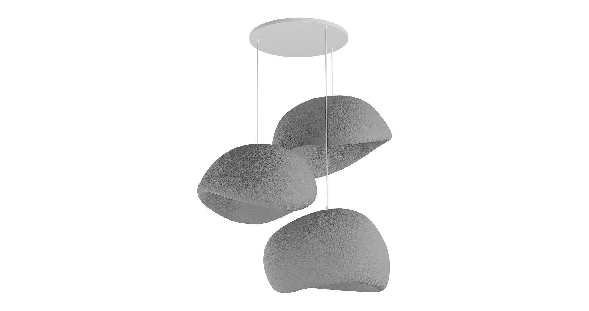 3-Flammig Wabi Sabi Sandhollows Pendelleuchte Beton Grau 6