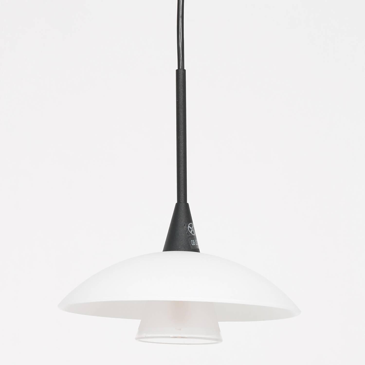Tallerken IV LED-Pendelleuchte Milchglas Eisen 1-flammig 2