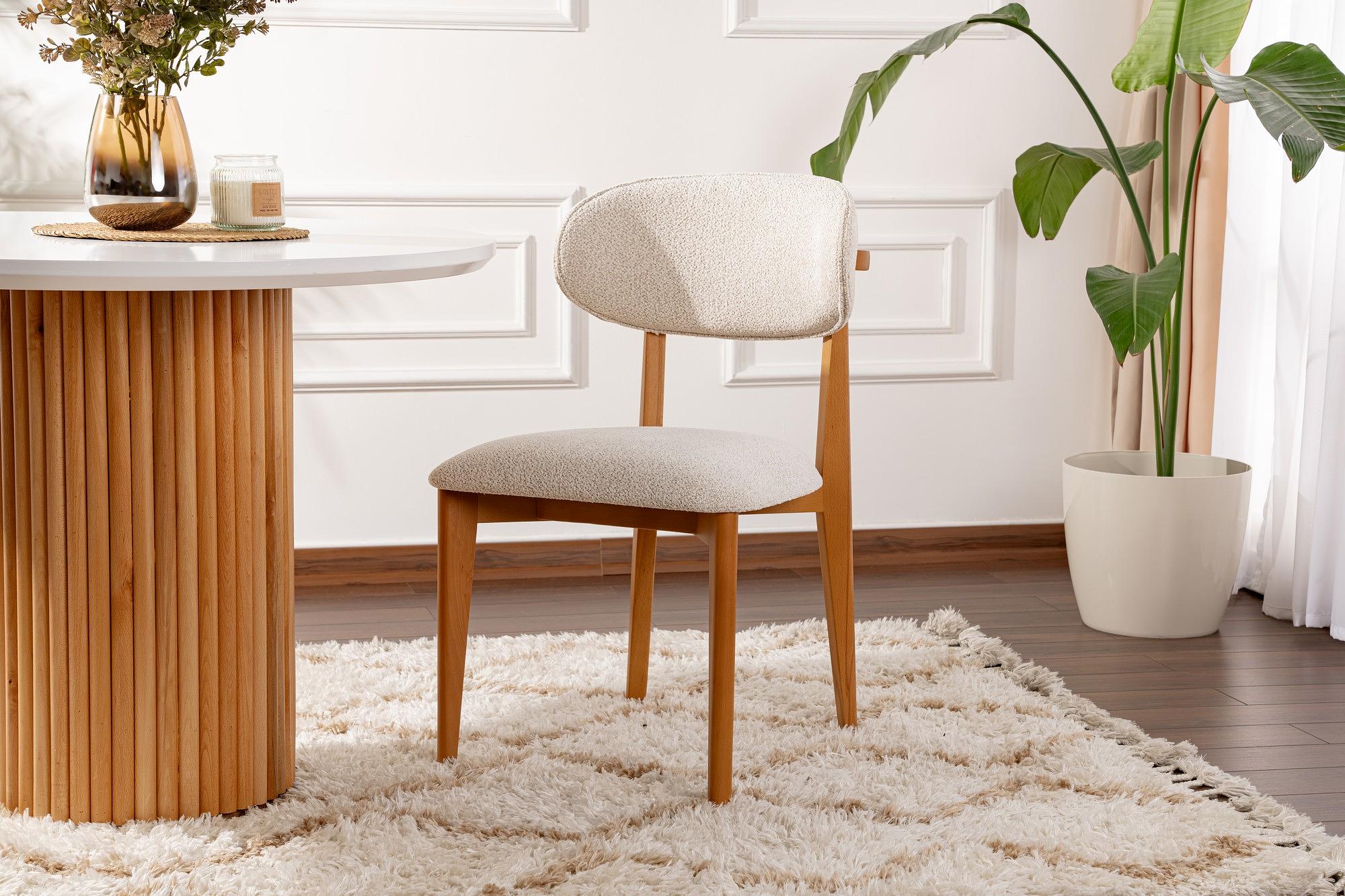 2x Lionte Dining Chair Wood Veneer White 0