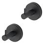 2x Wall hook Uno Bosio stainless steel black 0