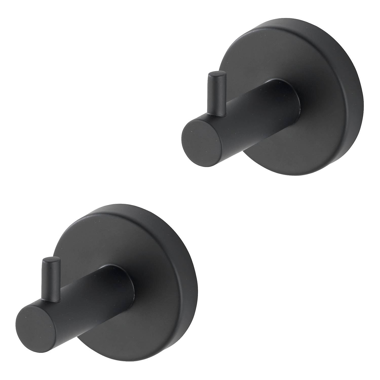 2x Wall hook Uno Bosio stainless steel black 0