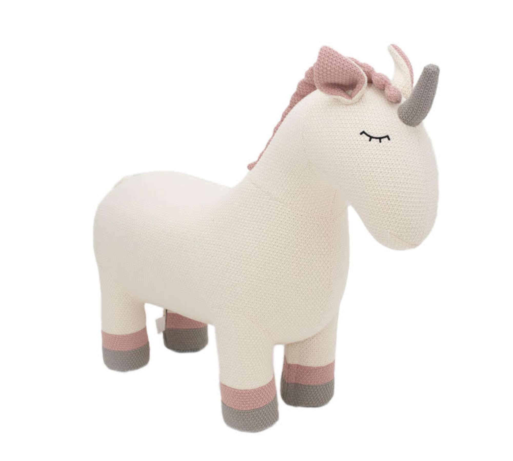 Einhorn Maxi Plüschtier Baumwolle Holz Weiß 1