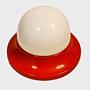 Vintage Deckenleuchte Glas Kunststoff Rot 1