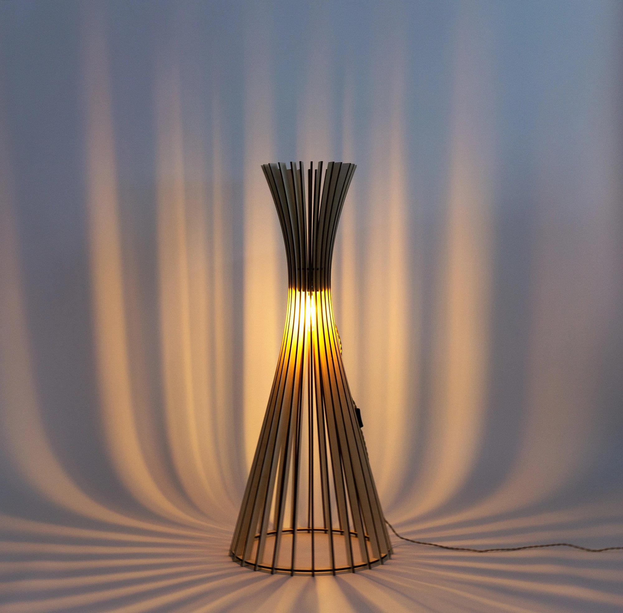 TIPI lampada da terra legno bianco 48cm 2