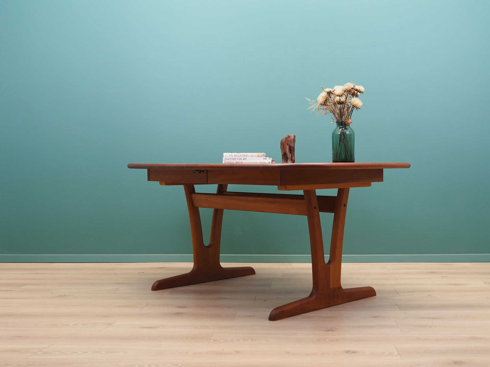 Vintage Cherry Wood Brown Table 1970s 2