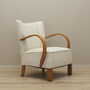 Vintage armchair oak wood textile cream 1950s 7