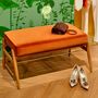 Fox 90 Bank Holz Webstoff Grau 4