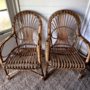 2x Vintage Sessel Bambus Braun 1960er Jahre 0