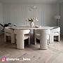 Armlehnenstuhl VALNES Bouclé Stoff Panju Creme 3