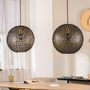 Pendant lamp 2-light metal black 0