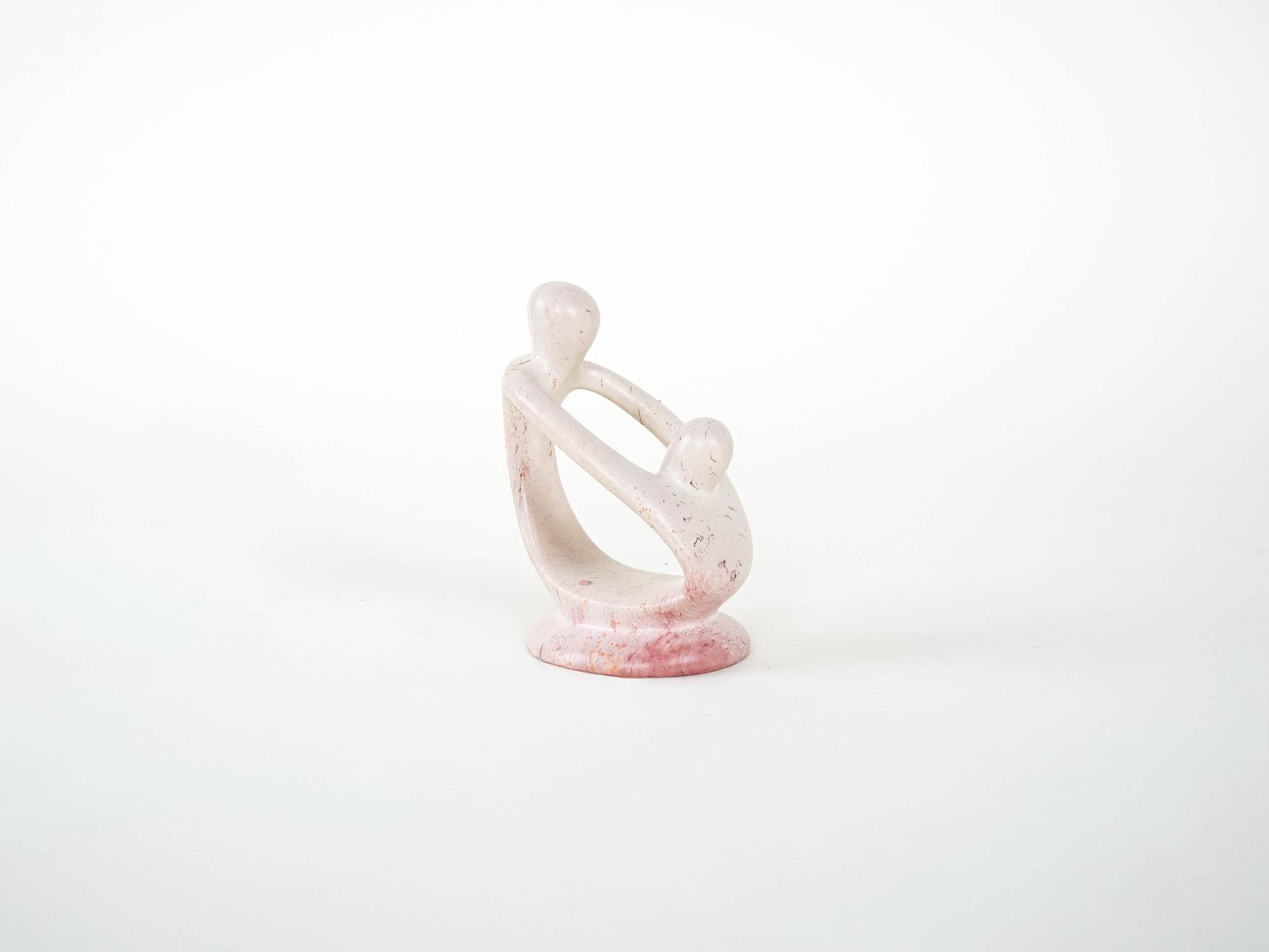 Abstrakte Skulptur Creme 1980er Jahre 3