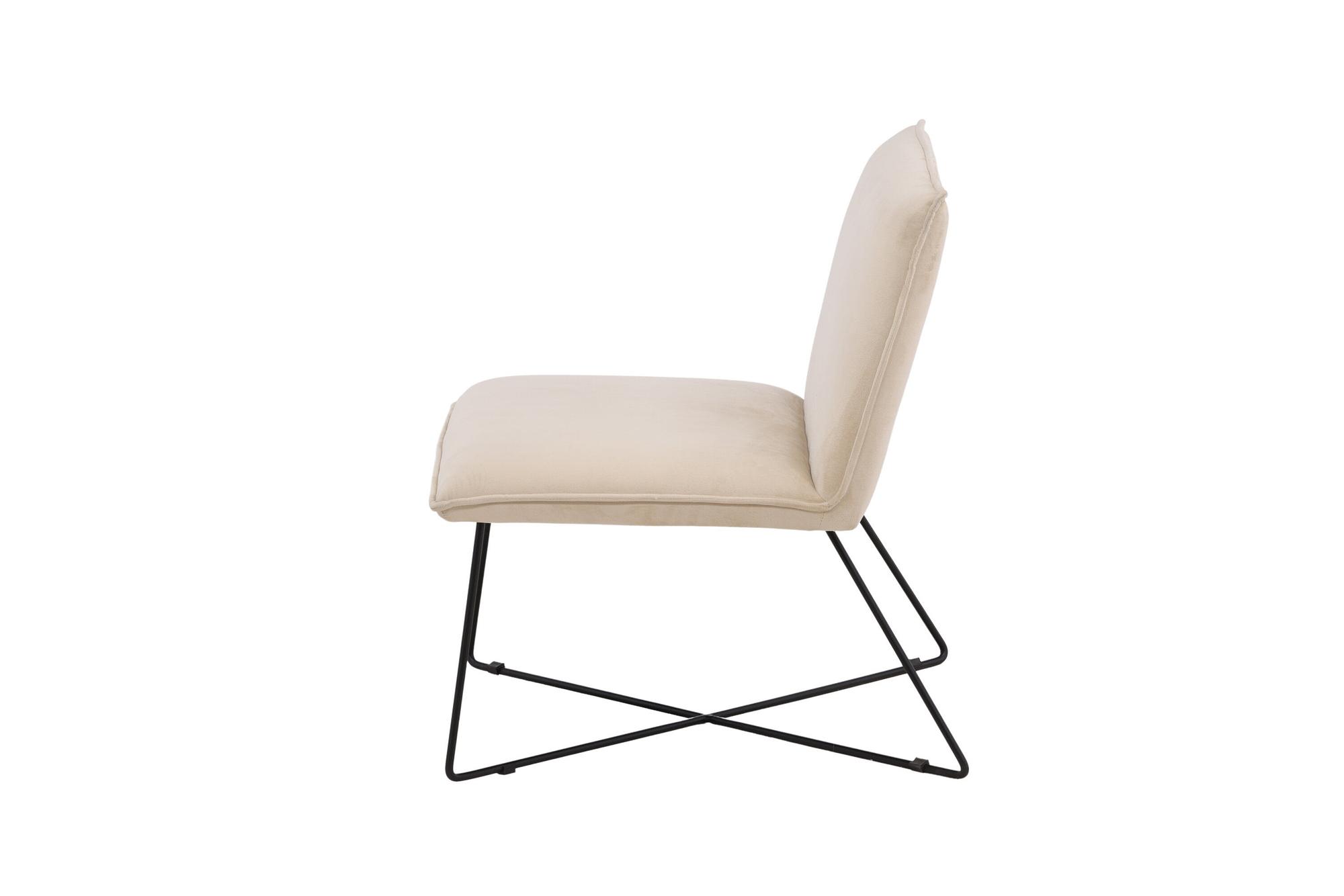 X-Lounge Sessel Samt Beige 3