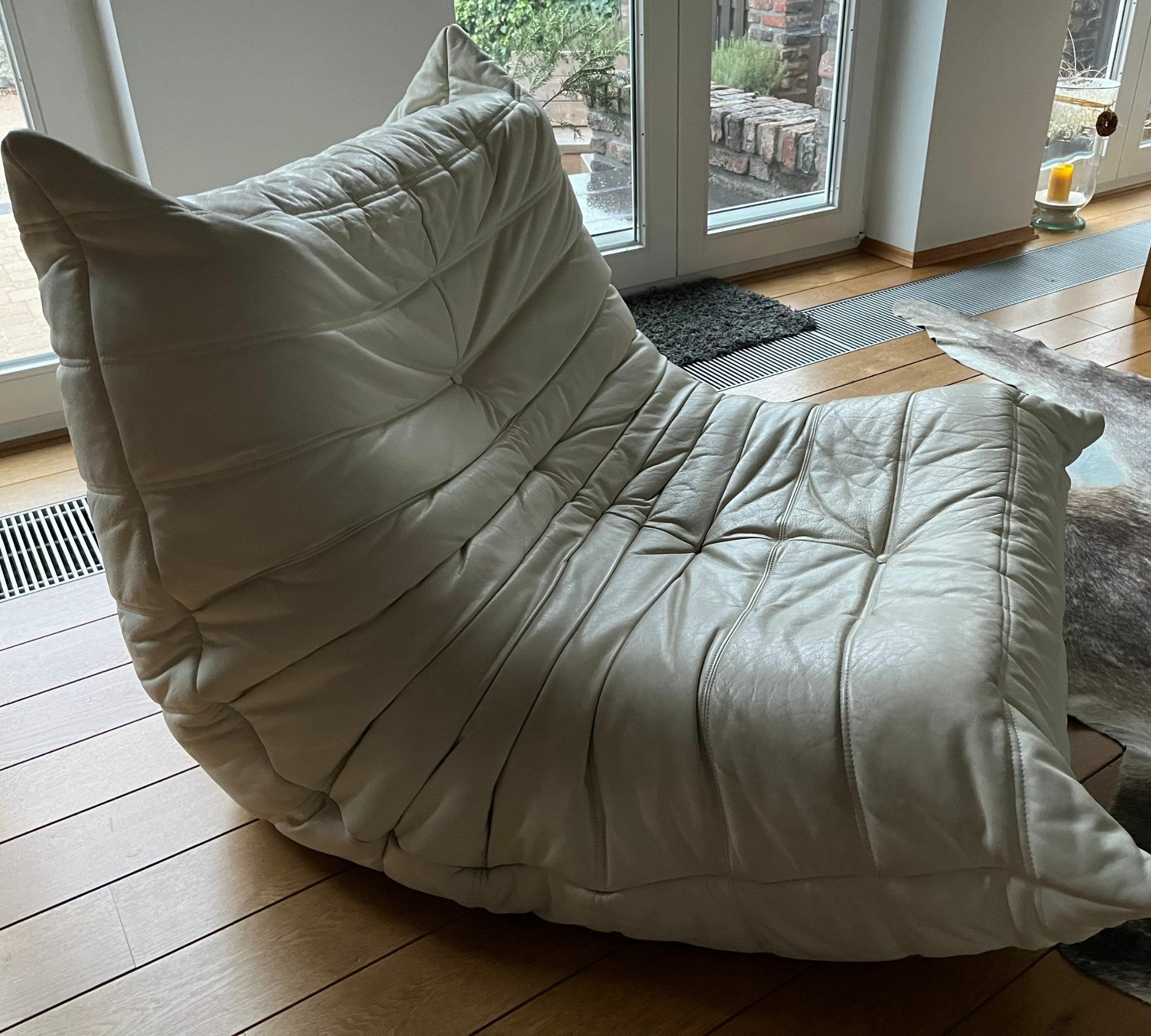 Togo Sofa 2-Sitzer & Sessel Leder Diva Blanc 3