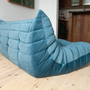 Togo Sofa 3-seater velvet sea blue 5