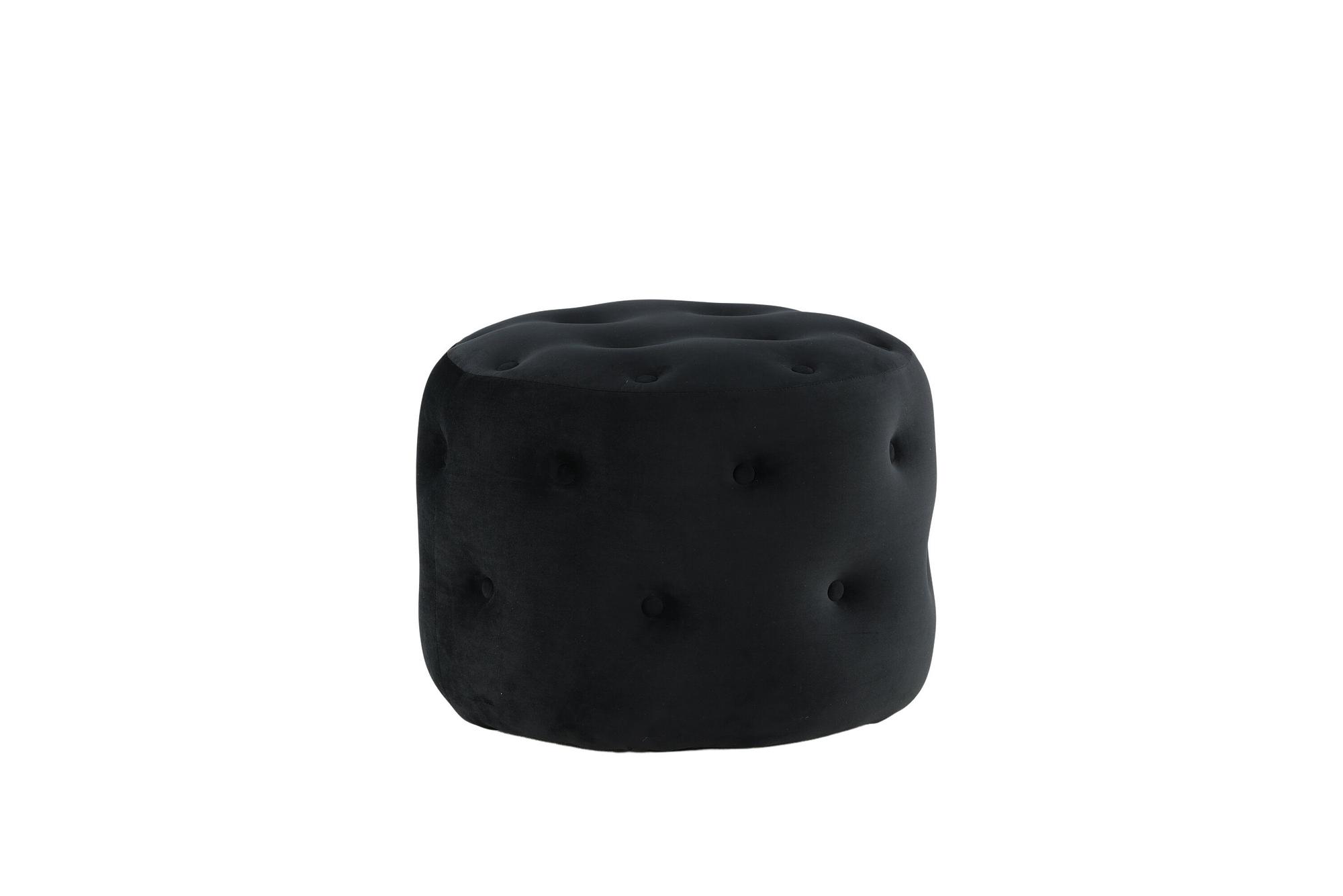 Benjamin Pouf Velvet Black 4
