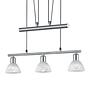 3-Flammig Pendelleuchte Levisto II Metall Glas Matt Nickel 0