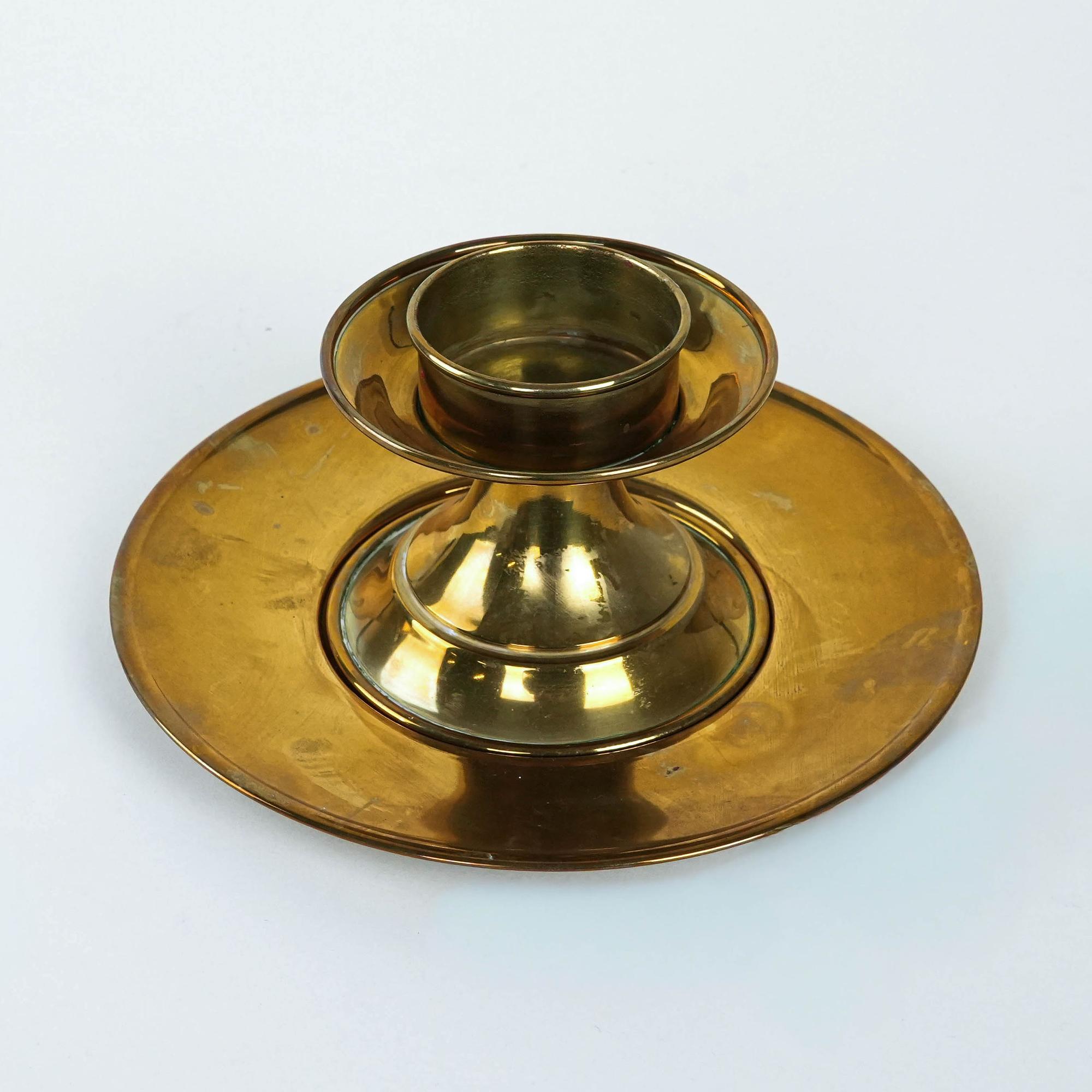 Brass candlestick with foot 1960s 1