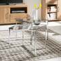 Beistelltisch Glas Metall Silber 0