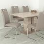 2x La Paz Freischwinger Chrom Kunstleder Cappuccino 1