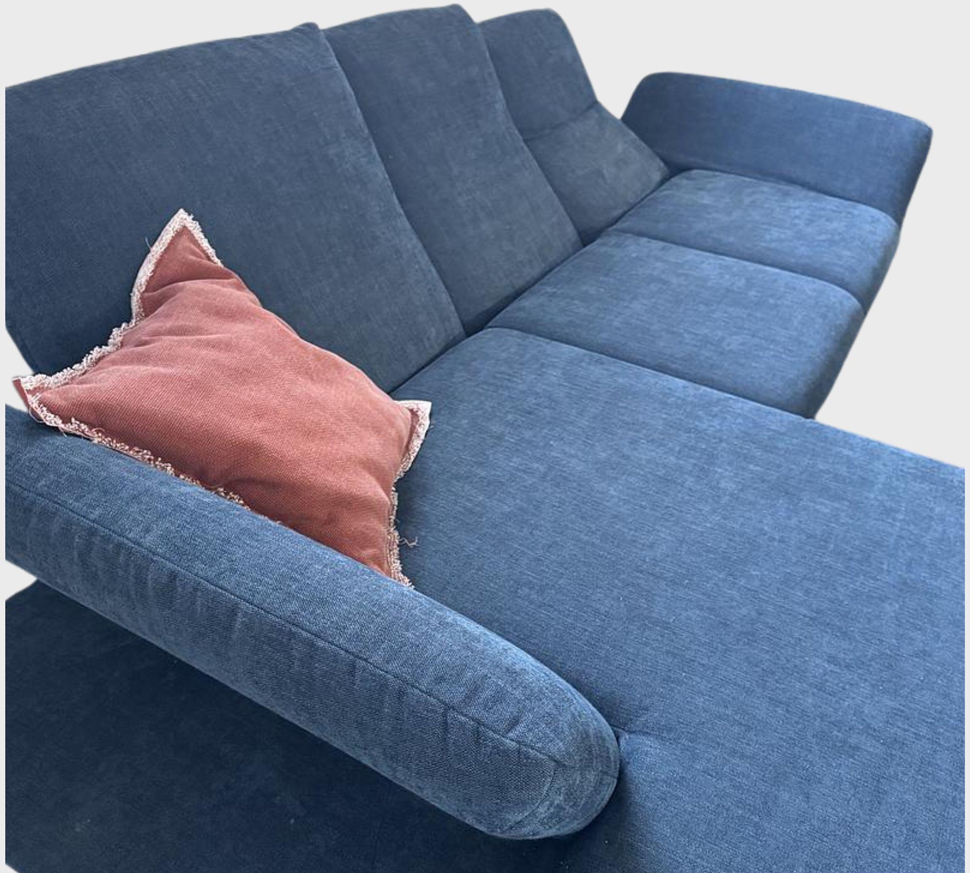 Sofa 3-Sitzer Récamiere Links Blau 0