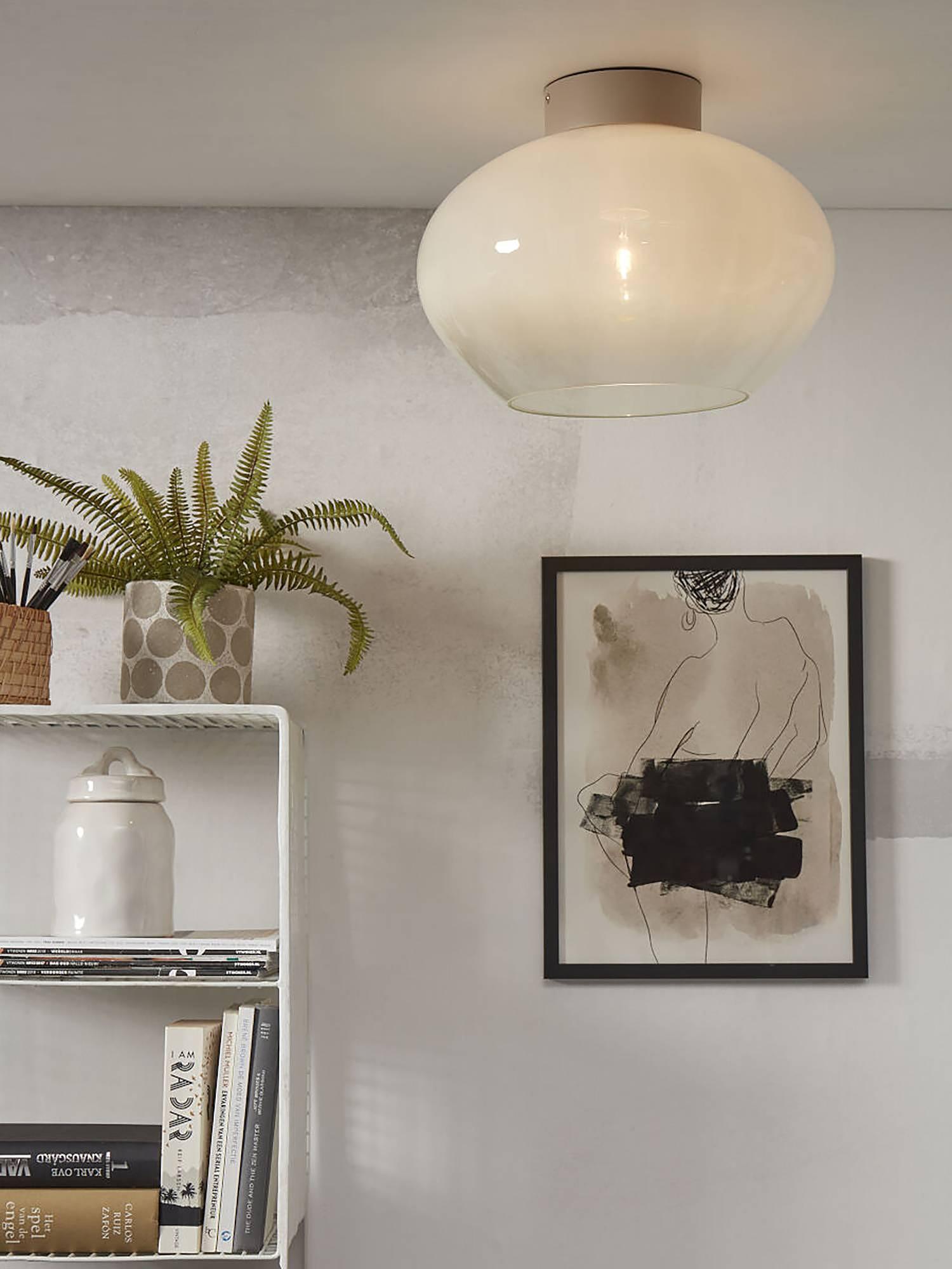Ceiling Light Bologna 1-Light Frosted Glass White 2