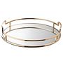 Tablett ART DECO Aluminium / Glas Gold 3