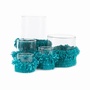 Windlicht XL Glas Baumwolle Blau 3