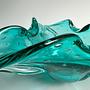 Vintage fruit bowl Murano glass turquoise 1970s 1